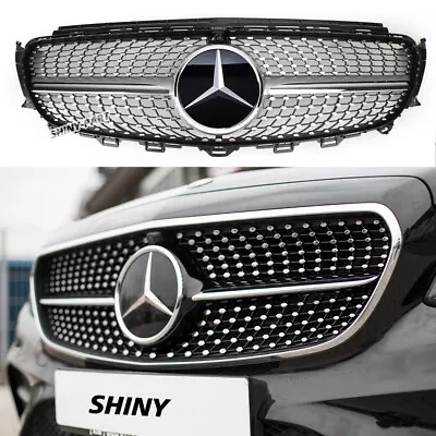 Diamond Front Grille W/Emblem For 2016-2019 Mercedes Benz W213 E-Class E300 E400 • $99.88