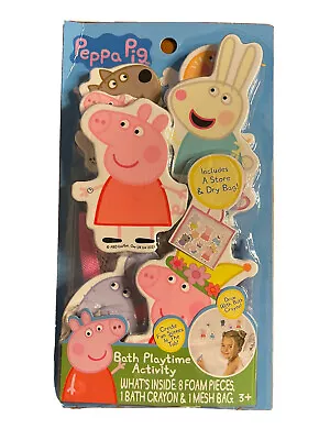 Peppa Pig Bath Toys Playtime Activity Kit 8 Foam Characters Stick Tub Crayon New • $10.50