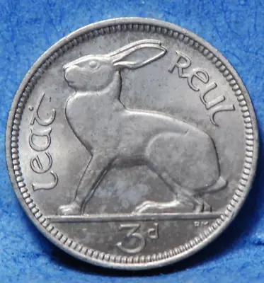 Ireland 1956 3 Pence KM12a About UNC NR  4-18 • $0.79