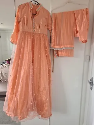 Pakistani Peach Anarkali Gown • £15