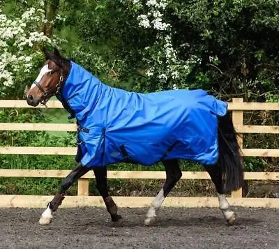 Lightweight Horse Turnout Rug Combo Neck 0g No Fill 600D Waterproof Rain Sheet • £39.54