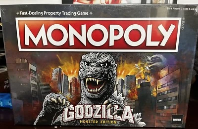 $32 • Buy Monopoly Godzilla Monster Edition Board Game New Sealed Money Real Estate Game