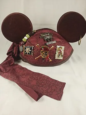 £67.69 • Buy Disneyl Pirates Of The Caribbean Captain Jack Sparrow Mouse Ears Hat With 5 Pins