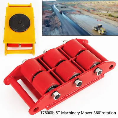 $80.75 • Buy 8T 6 Rollers Industrial Machinery Mover Dolly Skate Trolley 360°Rotation Cap USA