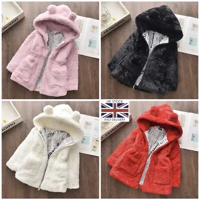 NEW Kids Faux Fur Baby Thick Parka Girl Warm Coat Jacket Coat Outerwear Children • £7.45