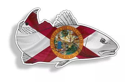 Florida FL Flag Redfish Red Fish Sticker Decal Fishing Boat Car Vehicle Graphic • $2.95