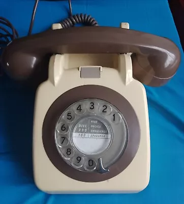 Original G.P.O. Rotary Dial Two Tone Brown And Cream  706 Table Top Telephone • £22