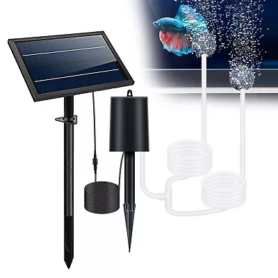 Solar Pond Air Pump Fish Tank Pump Aquarium Oxygen Oxygenator Aerator Outdoor • $45.07