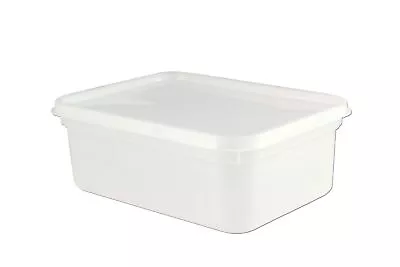 2 Litre Recangular Ice Cream With Lids / Salad Container /Tub (40) 22x16x7.5cm • £43.99