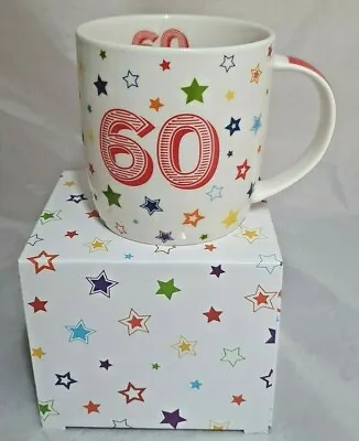 £8.99 • Buy 60th Birthday Mug Stars Design Gift Boxed Present 60 Cup Present 