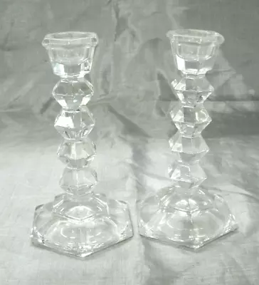 Vtg Mikasa JEWELSTONE Pair Of 5-1/4  Candle Holders Single Light Candlesticks EC • $19.95