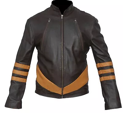 X-Men Wolverine Xo Hugh Jackman Stylish Motorcycle Biker Genuine Leather Jacket • $91.59