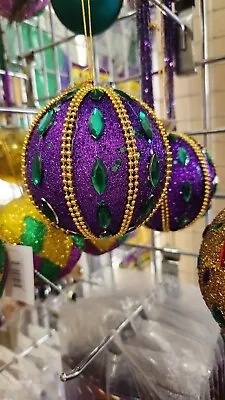 Mardi Gras Purple Beaded Ornament 100MM Purple Beaded Ornament Mardi Gras • $6.95