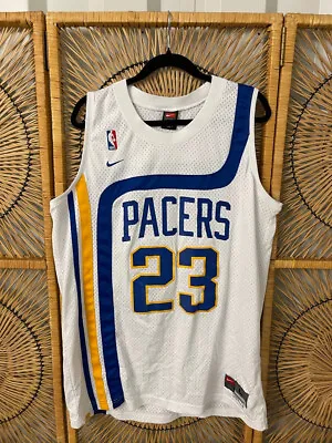 Vtg Nike Indiana Pacers Ron Artest #23 White Stitched Basketball Jersey Sz Large • $90