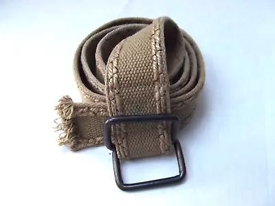 Heavy Duty OS XL XXL Wide Canvas Jute Rope Military Belt Double D Rings Brn NEW • $21.99