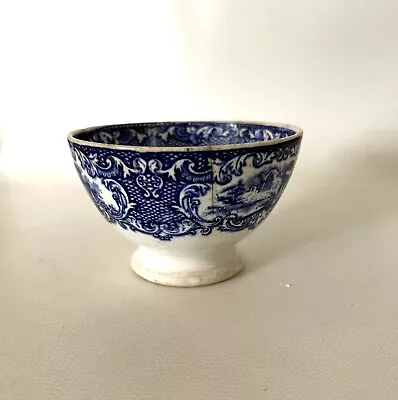 Antique Petrus Regout Maastricht Abbey Pattern Small Footed Bowl Blue And White • $10