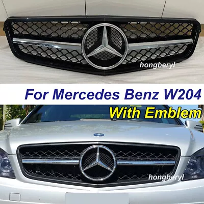 Front Grille For Mercedes Benz W204 C250 C300 C350 2008-2013 W/Emblem Chrome • $93.89