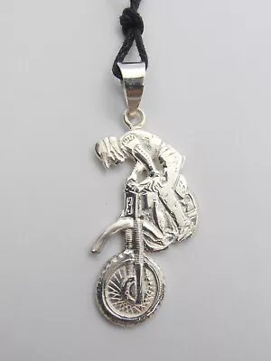 Motion From Cross: Silver Pendant 925 - Pendant Pilot Motocross - Enduro • $32.56