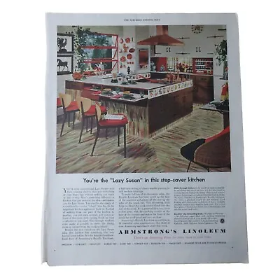 1954 Armstrong's Linoleum Floors   - Vintage Print Ad • $9.99