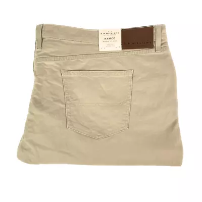 RM Williams Mens Ramco Regular Fit Tapered Stretch Jeans Light Brown 54W 32L NWT • $38.07