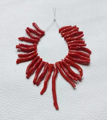 Natural Italian Coral Branch Beads Gemstone Sea Red Coral Polished Rough Stick. • $80.60