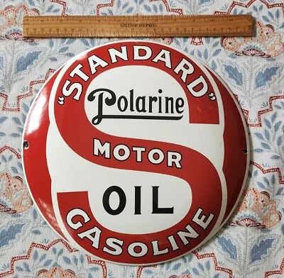 MINT Condition RARE Vintage Clean Porcelain Standard Motor Oil Gasoline Sign • $110