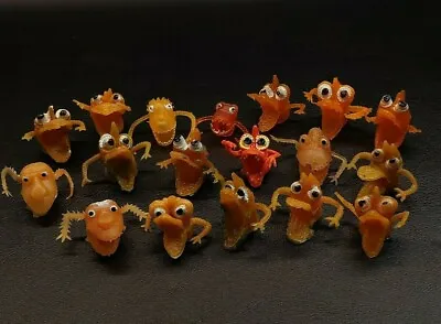 Lot Of 18 Vintage Orange Rubber Jiggler Finger Puppet Monster Figures • $89.99
