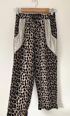 Ixiah Animal Leopard Print Pants Size 6 Festival Boho Style • $35