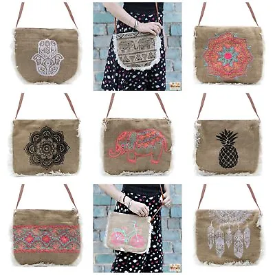 £11.25 • Buy Ladies Fringe Bag Cross Body Shoulder Hand Embroidered Print Bags Boho Tassel