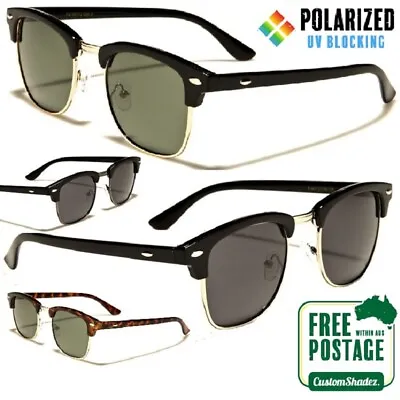 $14.95 • Buy Polarised Sunglasses - Vintage / Retro Half Rimmed Frames - Polarized Lens