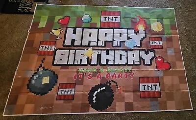 Large Minecraft Happy Birthday Banner 7ft X 5ft • $14