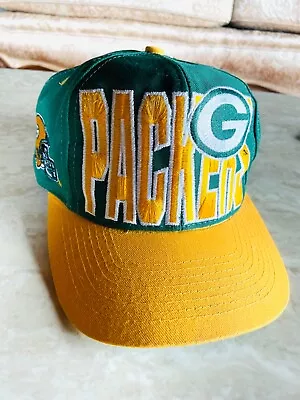 Vintage 90s Green Bay Packers Logo 7 Snapback Hat Big Letter VTG Rare • $45
