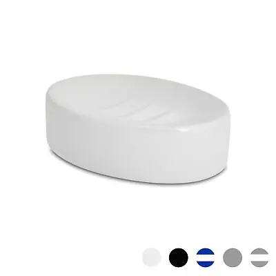 Ceramic Soap Dish Tray Saver Holder Bathroom Kitchen Glazed Sink Stand - White • £6