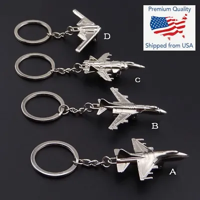Airplane Jet Fighter Keychain Chrome Steel Silver B-2 Stealth Bomber - Choose • $6.99