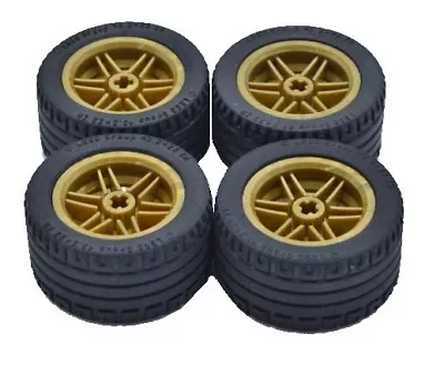 ☀️NEW Lego TIRES 4 Pack Gold Rims 43.2 X 22 ZR #44309 & #56145 X 4 Technic Tire • $20.22