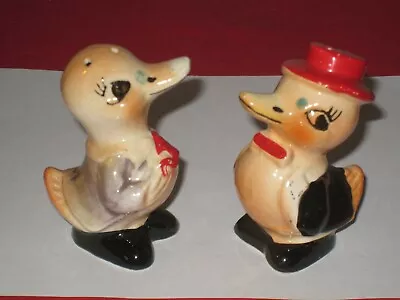 Vintage Salt And Pepper Shakers Fancy Ducks Japan • $6