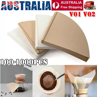 UP 1000PCs V60-01 Coffee Filter Paper Natural Thick Strong Original Wooden Drip • $11.99