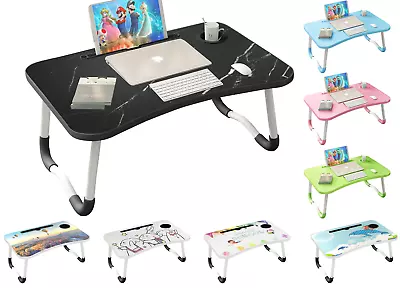 Folding Laptop Table Bed Tray Sofa Lap Portable Computer Desk Stand Breakfast • £13.99