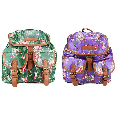 £17.99 • Buy Backpack Womens Bag School Girls School Rucksack Floral Oilcloth - Miss Lulu