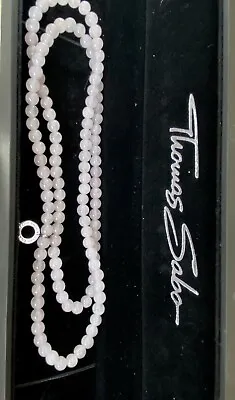 Thomas Sabo Club Silver 925 Pink Quartz  Bead Charm Carrier Necklace 18 Inch • $114.24