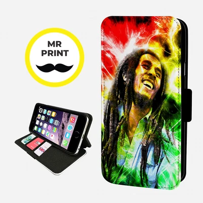 £9.77 • Buy BOB MARLEY REGGAE JAMMIN - Faux Leather Phone Flip Cover - Fits IPhone & Samsung