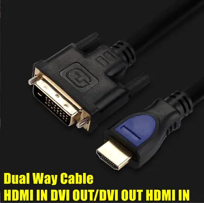 $7.95 • Buy HDMI To DVI-D 24+1 Pin Male Cable Full HD PC LCD PS3 XBOX HDTV 1.5m SC4