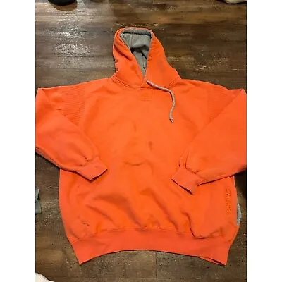 Vintage Y2K Starter Center Logo Pullover Sweatshirt Hoodie Orange Mens Size L • $19.99