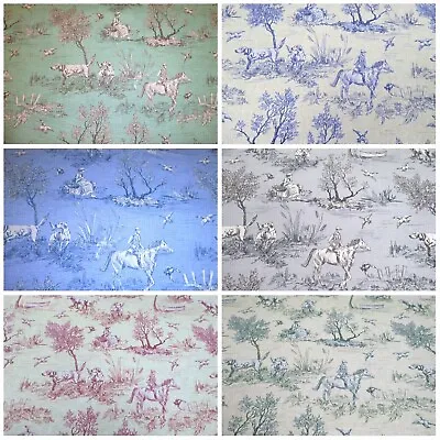 TOILE DE JOUY Countryside Design Cotton Curtain Cushion Furnishing Fabric • £1.15