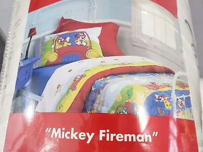 NEW Vintage Disney Mickey Mouse FULL SIZE Comforter Firefighter Fireman Boy Room • $105.60