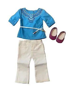 American Girl Doll Saige's Tunic Outfit Shoes Pants  New In Package • $54.80