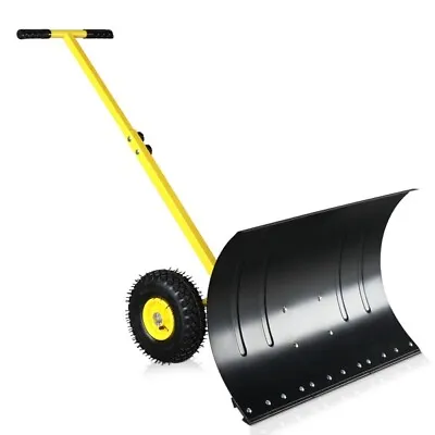 74*47cm Iron Yellow T-Handle Black Blade Adjustable Human-Powered Snow Plow • $91.80