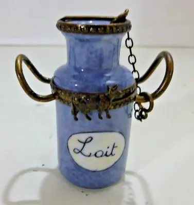 French Limoges Miniature Trinket Box 2 Handle Milk Can N/R • $65