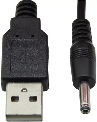 DC 5V Charger Cable USB To Barrel Jack 3.5mm X 1.35 Charging Power Lead Black • £2.89