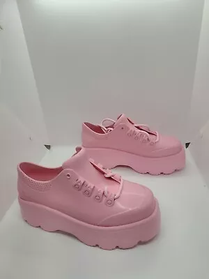 New Melissa Pink Kick Off Platform Lace-up Sneakers Size 7 • $60